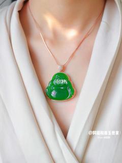 碧玉乌兰海浓郁苹果绿大号佛公!稀有臻品
