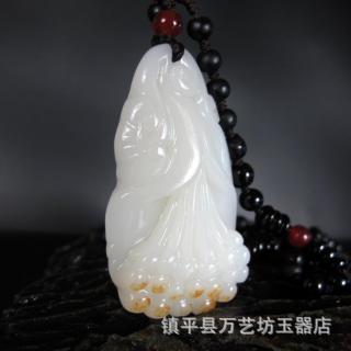 批发新疆和田玉籽料羊脂玉玉兰花挂件昆仑白玉玉兰花 混批
