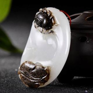和田玉羊脂玉黑皮挂件 密度好54克