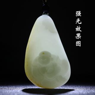 简瑶 孤品大师工艺和田玉弥勒佛吊坠女羊脂玉佛公女款玉佛玉石挂件