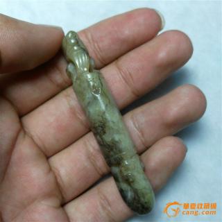 明 和田玉老提油料 府上有龙挂件