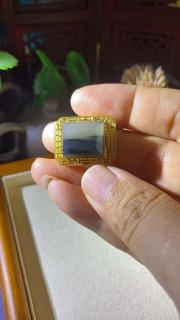 和田玉籽料青花意境牌