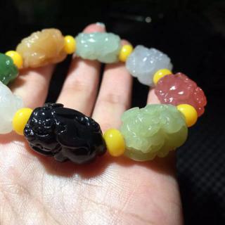 碧玉白玉糖料俄料岫玉青花南红 和田玉多宝貔貅手链