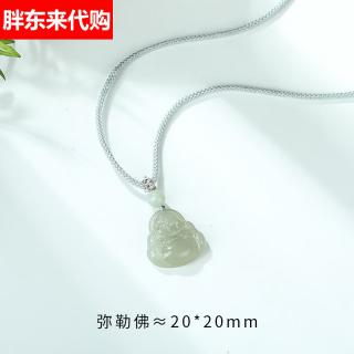 胖东来代购同款天然保真和田玉弥勒佛吊坠女款玉器玉石项链编绳玉