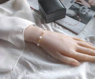 典润 天然a货新疆和田玉手链美国14k包金注金小众ins民族风女手链